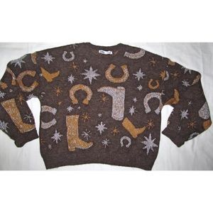 Zara Brown Sweater with Gold and Silver Accents